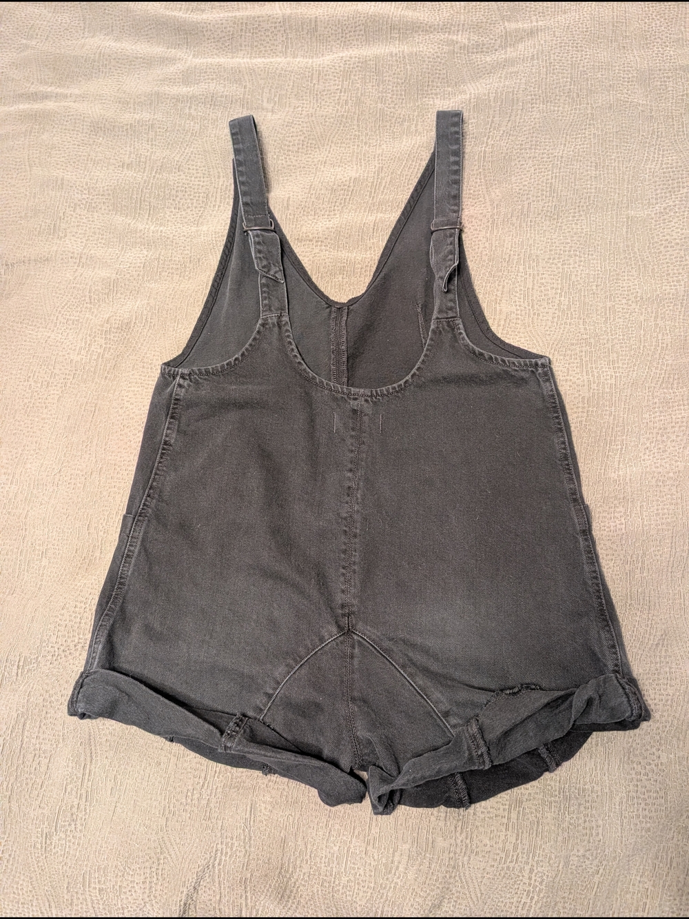 Free People High Roller Shortall Black Denim Overall Romper We The Free, XS - Picture 5 of 10